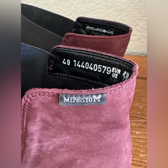 Mephisto Lyana Ankle Boots W Sz.11 Wine Nubuck Leather Comfort Chelsea Boots - Picture 8 of 14